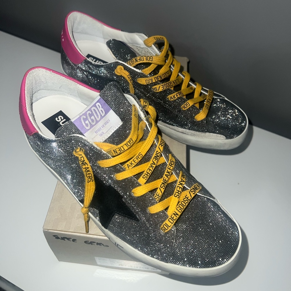 Black sparkle, hot pink golden goose, brand new! Size 40 - Picture 6 of 9